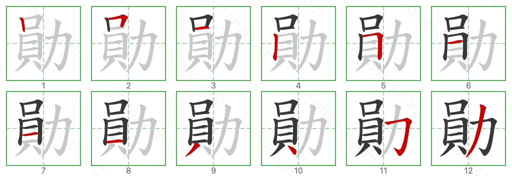 勛 Stroke Order Diagrams