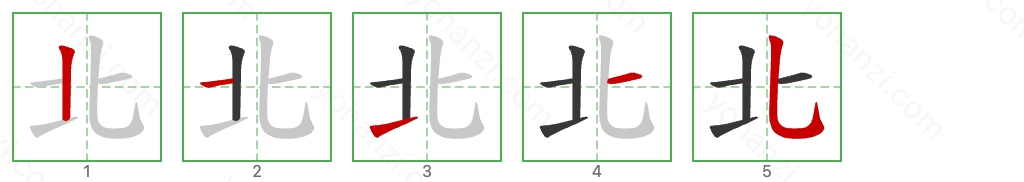 北 Stroke Order Diagrams