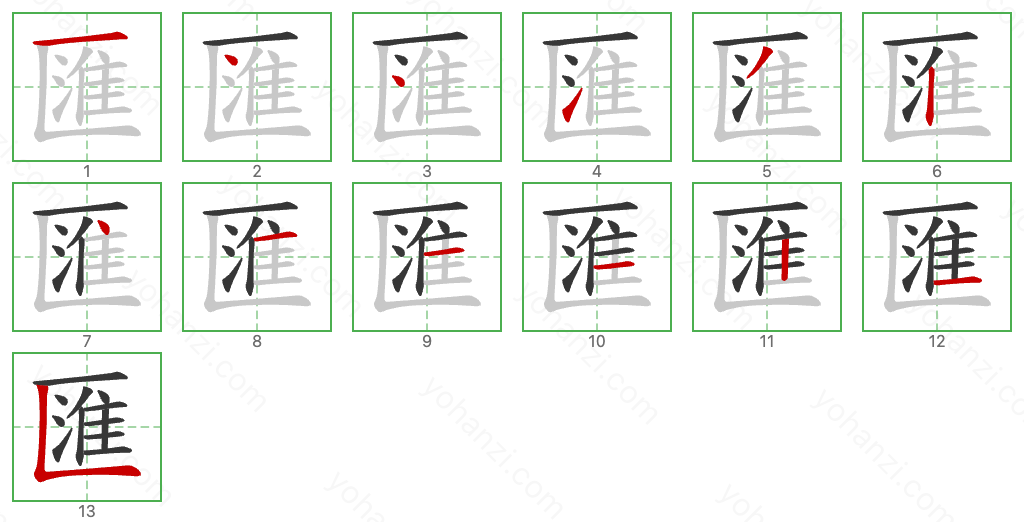 匯 Stroke Order Diagrams