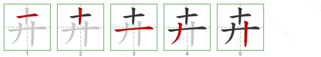 卉 Stroke Order Diagrams