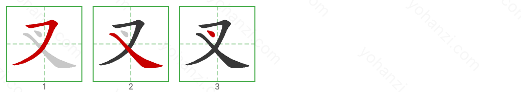 叉 Stroke Order Diagrams