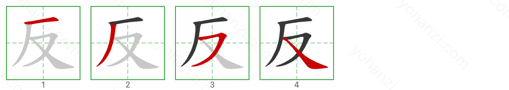 反 Stroke Order Diagrams