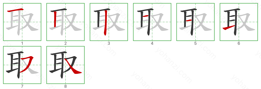 取 Stroke Order Diagrams