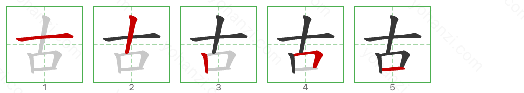 古 Stroke Order Diagrams