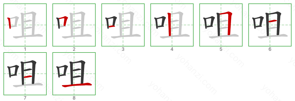 咀 Stroke Order Diagrams