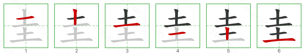 圭 Stroke Order Diagrams