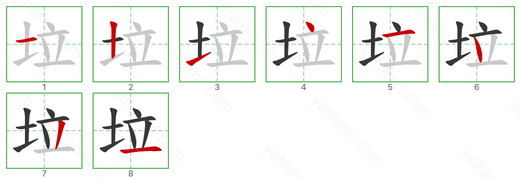 垃 Stroke Order Diagrams