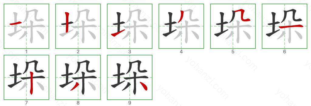 垛 Stroke Order Diagrams