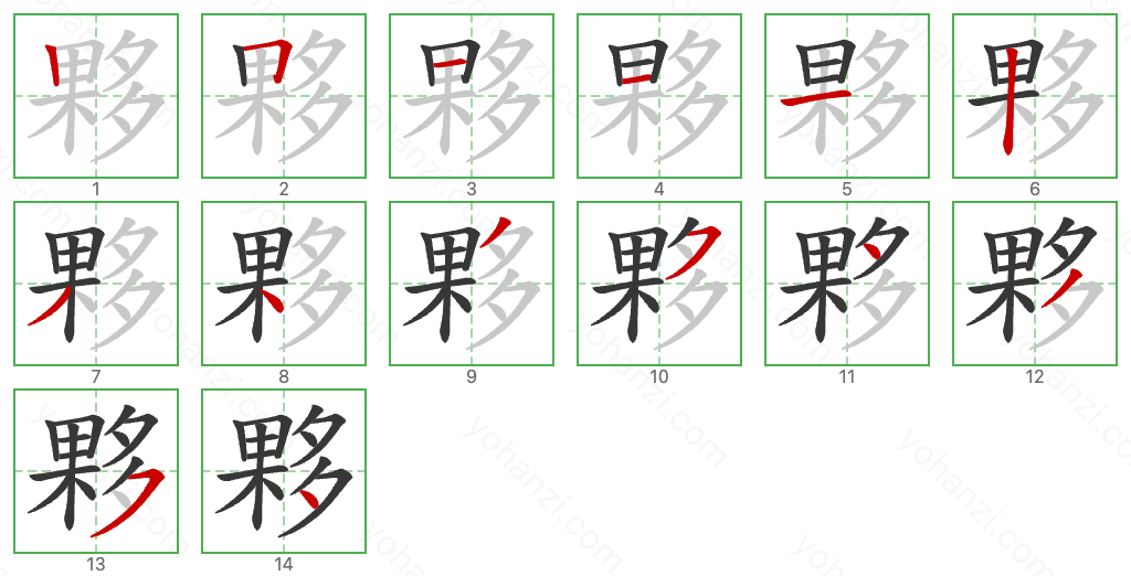 夥 Stroke Order Diagrams