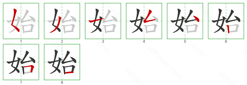 始 Stroke Order Diagrams