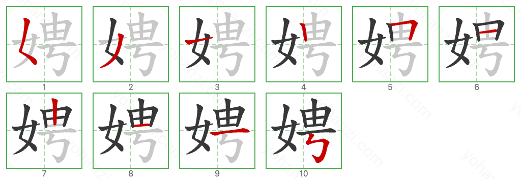 娉 Stroke Order Diagrams