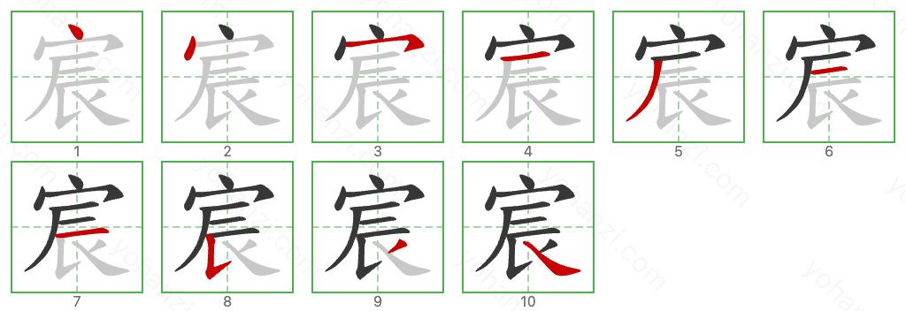 宸 Stroke Order Diagrams