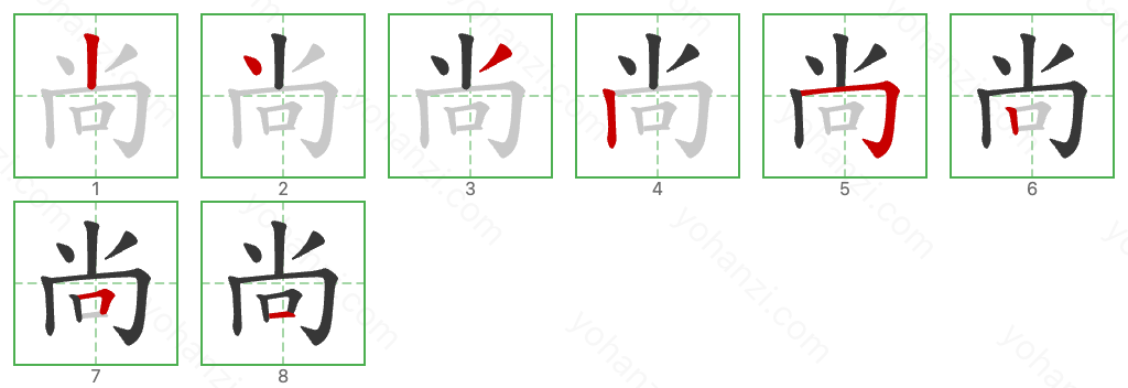 尚 Stroke Order Diagrams