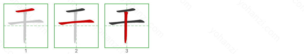 干 Stroke Order Diagrams