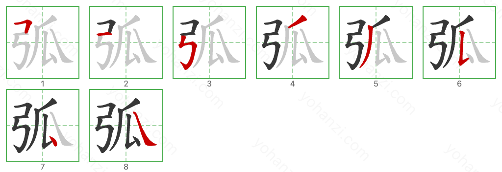 弧 Stroke Order Diagrams