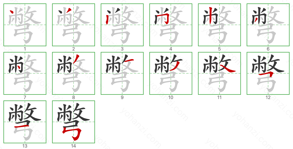 彆 Stroke Order Diagrams