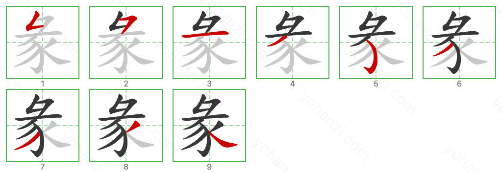 彖 Stroke Order Diagrams