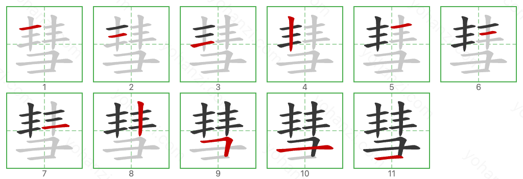 彗 Stroke Order Diagrams