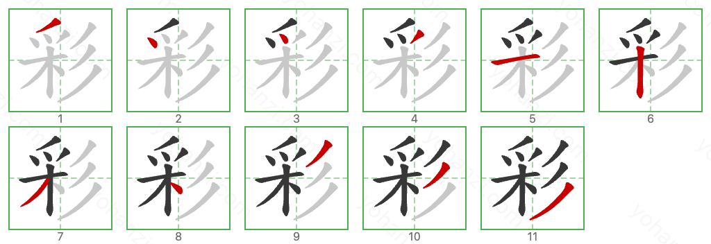 彩 Stroke Order Diagrams