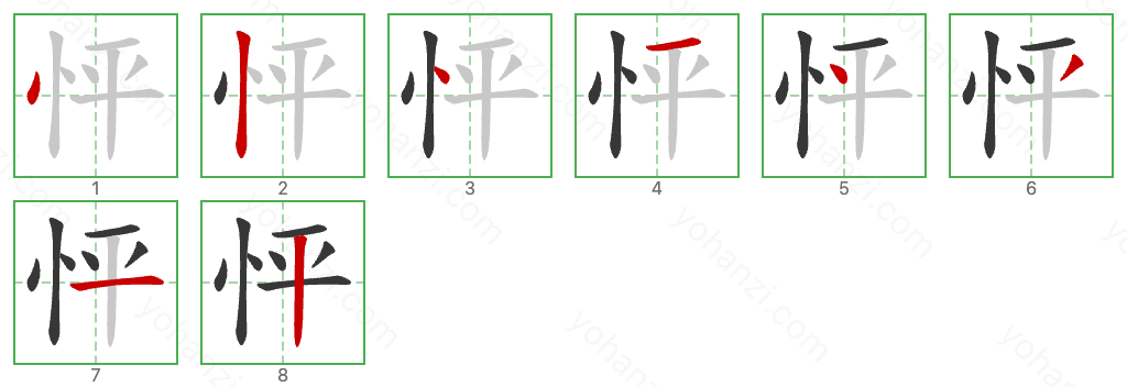 怦 Stroke Order Diagrams