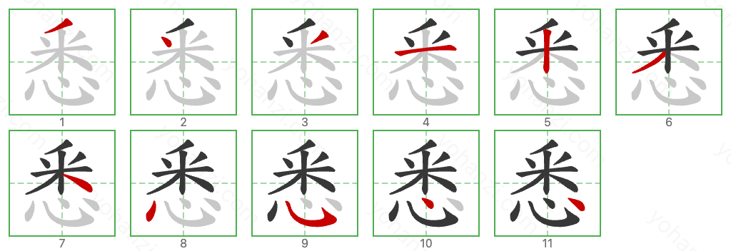 悉 Stroke Order Diagrams