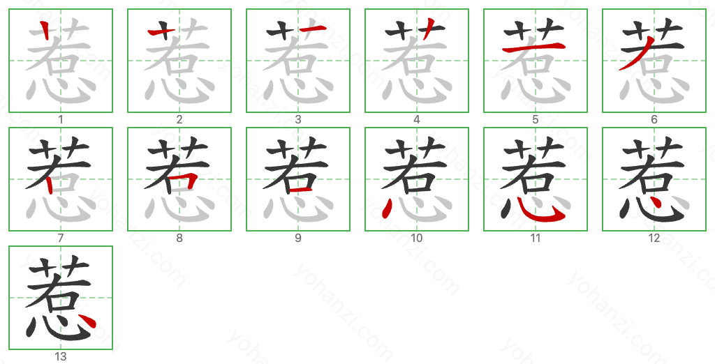 惹 Stroke Order Diagrams