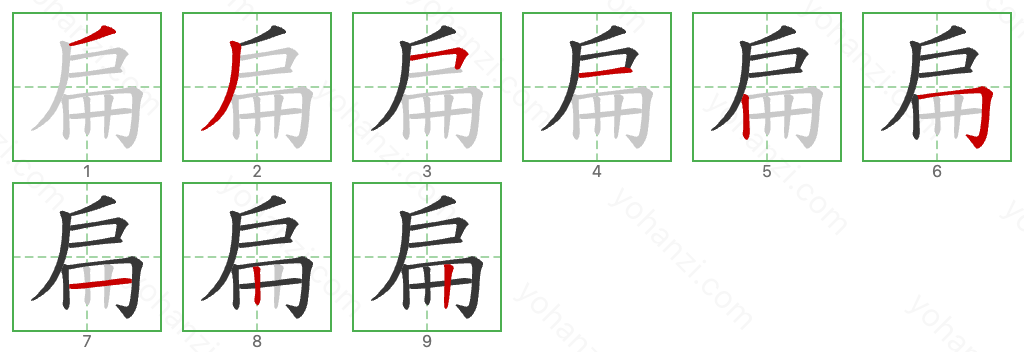 扁 Stroke Order Diagrams