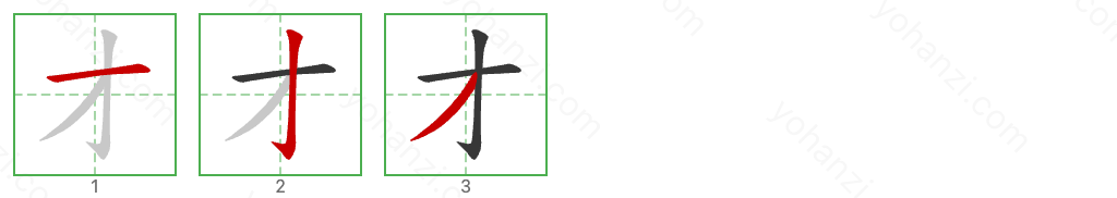 才 Stroke Order Diagrams