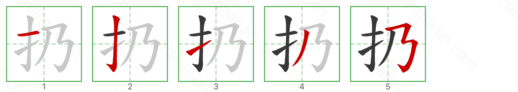 扔 Stroke Order Diagrams