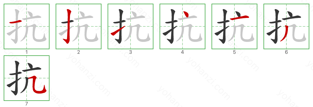 抗 Stroke Order Diagrams