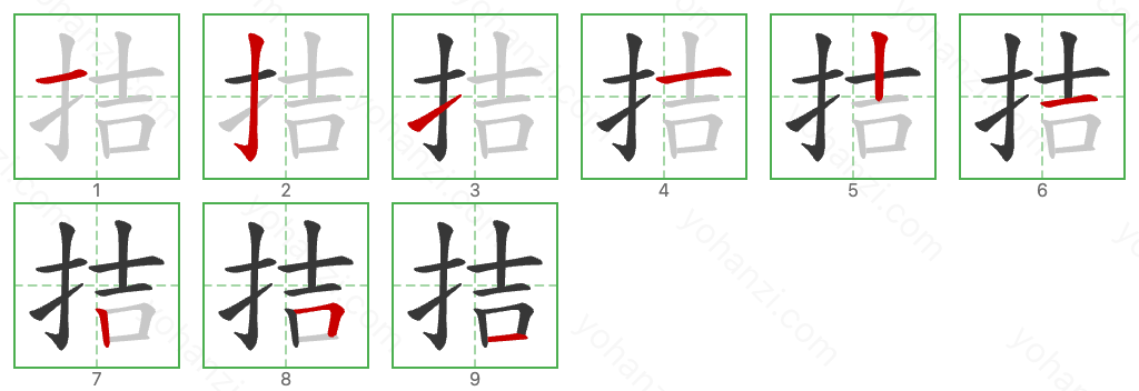 拮 Stroke Order Diagrams