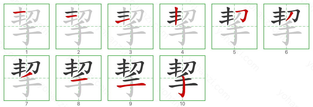 挈 Stroke Order Diagrams