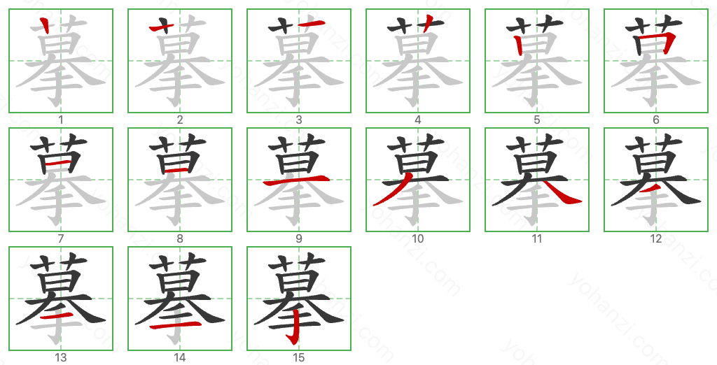 摹 Stroke Order Diagrams