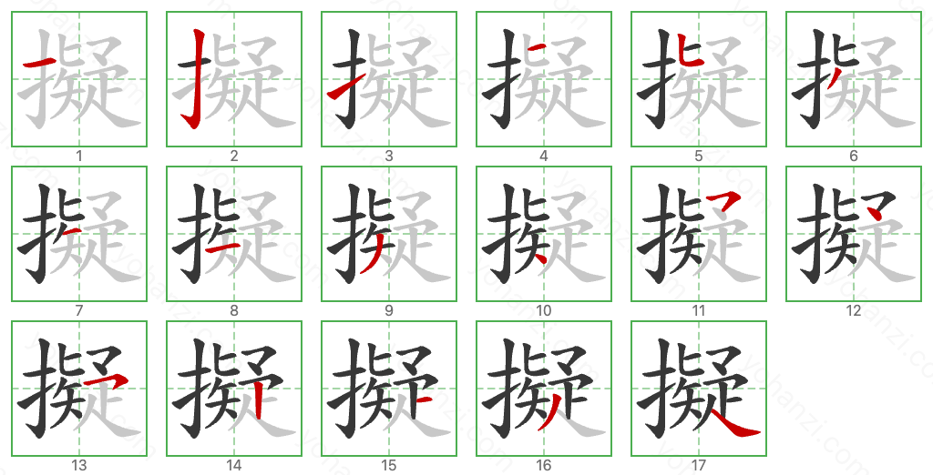 擬 Stroke Order Diagrams