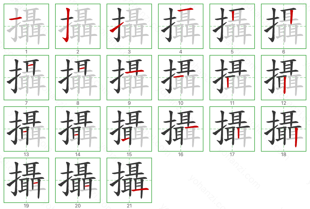 攝 Stroke Order Diagrams