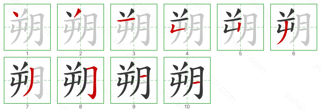 朔 Stroke Order Diagrams