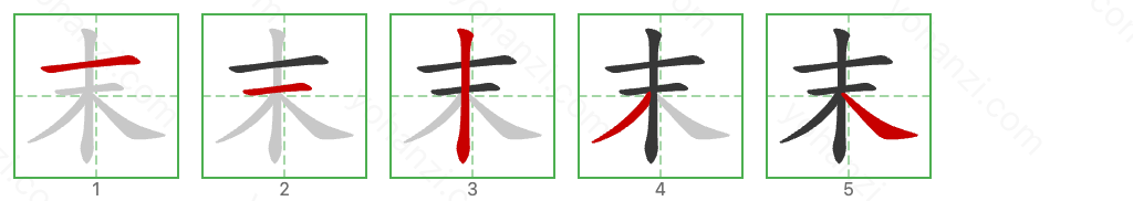 末 Stroke Order Diagrams