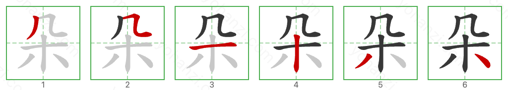 朵 Stroke Order Diagrams