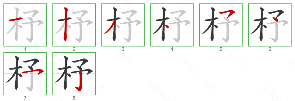 杼 Stroke Order Diagrams