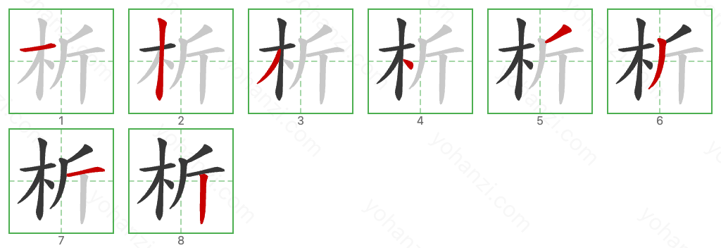 析 Stroke Order Diagrams