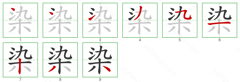 染 Stroke Order Diagrams