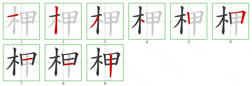 柙 Stroke Order Diagrams