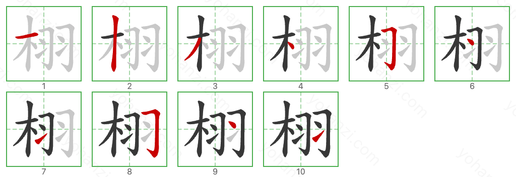 栩 Stroke Order Diagrams