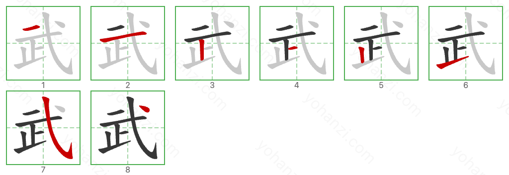 武 Stroke Order Diagrams