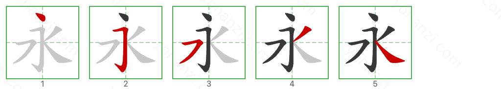 永 Stroke Order Diagrams