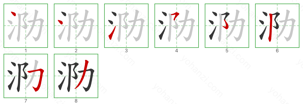 泐 Stroke Order Diagrams