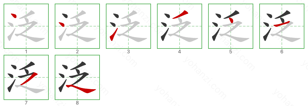 泛 Stroke Order Diagrams