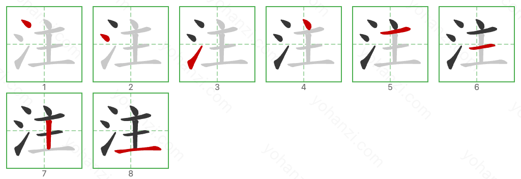 注 Stroke Order Diagrams