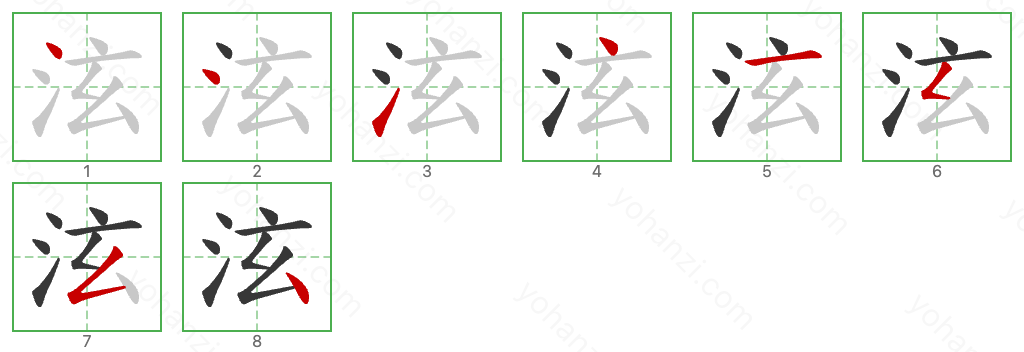 泫 Stroke Order Diagrams