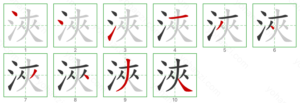 浹 Stroke Order Diagrams